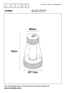 Lampa stojąca Lorali Lucide z LED 1,2W Ochra tworzywo sztuczne.