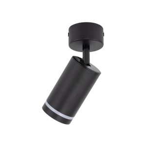 Lampa punktowa Jet TK Lighting z oprawą GU10 LED 10 W, czarny metal i tworzywo sztuczne.