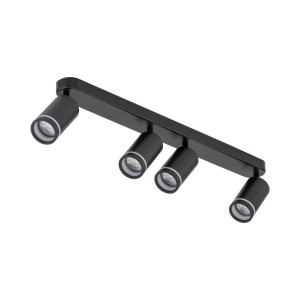 Lampa punktowa Jet TK Lighting 4xGU10 LED 10 W Metal / Tworzywo sztuczne Czarny na białym tle.