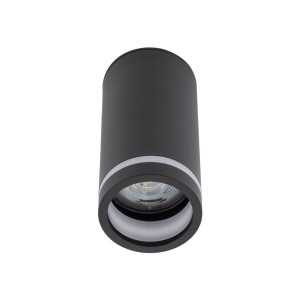 Lampa punktowa Jet TK Lighting 1xGU10 LED 10 W, czarny metalowy cylinder.