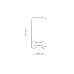 Lampa punktowa Jet TK Lighting Metal / Tworzywo sztuczne Czarny, wymiary.