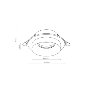 Lampa punktowa Jet TK Lighting 1xGU10 LED 10 W Metal Biały - rysunek techniczny z wymiarami.