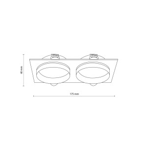 Lampa punktowa Jet TK Lighting 2xGU10 LED 10 W Metal / Tworzywo sztuczne Czarny - schemat techniczny