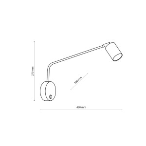 Kinkiet LOGAN TK Lighting 1xGU10 10W schemat wymiarów.
