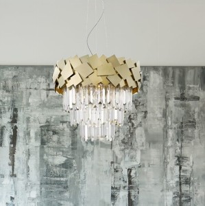 Lampa Wisząca Quasar Zuma line 6x40W E14 Złoty Metal designerska dekoracyjna.