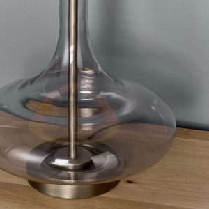 Endon Lampa stojąca Caia 1x40W E27 Szary, detale podstawy szklanej.