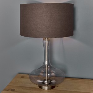 Endon Lampa stojąca Caia 1x40W E27 Szary, nowoczesny szklany korpus