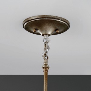 Lampa wisząca Lucia Elstead Lighting 1x60W E27 Stal Srebrny pod sufitem.