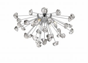 Lampa sufitowa Plafon STAR Zuma Line 6x2W Srebrny Metal z kryształkami.
