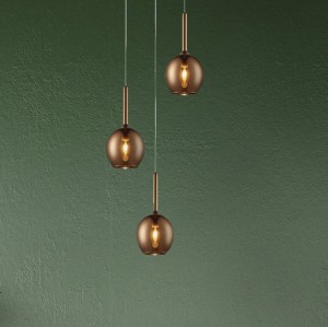 Lampa wisząca Monic Zuma line 3x40W E14 Miedziany Metal