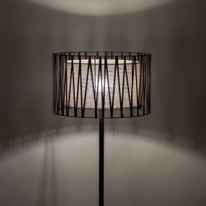 Lampa podłogowa Harmony Nature 1xE27 15W Metal Tworzywo Sztuczne Czarny abażur wyrazisty design.