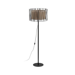 Lampa podłogowa Harmony Nature 1xE27 15W Metal Czarny z abażurem z tworzywa sztucznego.