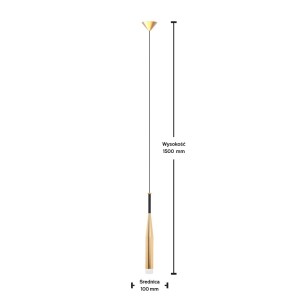 Lampa wisząca Conte Zuma line 1x40W G9 Złoty Metal, nowoczesna i elegancka.