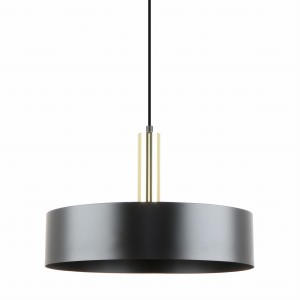 Lampa wisząca Leo Zuma Line 1x40W E27 Czarny/Złoty Metal.