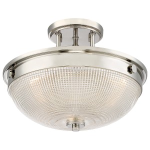 Lampa sufitowa Mantle Elstead Lighting 2x60W E27 szklana srebrna.