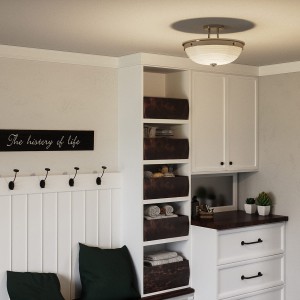 Lampa sufitowa Mantle Elstead Lighting 2x60W E27 Szkło Srebrny w nowoczesnym wnętrzu.