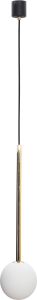 Lampa wisząca Ali Zuma Line 1x40W G9, czarny i złoty metal, białe szkło