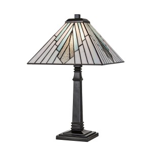 Lampa stojąca Duża lampa stołowa Alderley TF-ALDERLEY-TL-L Elstead Lighting 1xE27 60W Stal, szkło artystyczne Brązowy