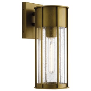 Lampa zewnętrzna Średnia latarnia naścienna Camillo KL-CAMILLO-M-PNBR Elstead Lighting 1xE27 60W Aluminium, przezroczyste szkło z bąbelkami powietrza Złoty