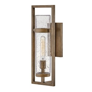 Lampa zewnętrzna Latarnia naścienna Cordillera HK-CORDILLERA-M-BU Elstead Lighting 1xE27 60W Aluminium, przezroczyste szkło z bąbelkami powietrza Brązowy
