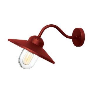 Lampa zewnętrzna Latarnia naścienna Klampenborg KLAMPENBORG-OXR Elstead Lighting 1xE27 60W Stal nierdzewna 304, szkło przezroczyste Czerwony