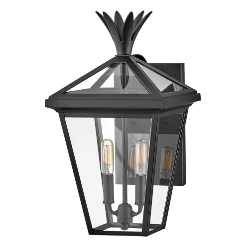 Lampa zewnętrzna Średnia latarnia naścienna Palma HK-PALMA-M-BK Elstead Lighting 2xE14 40W Aluminium, szkło przezroczyste Czarny