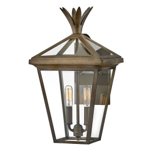 Lampa zewnętrzna Średnia latarnia naścienna Palma HK-PALMA-M-BU Elstead Lighting 2xE14 40W Aluminium, szkło przezroczyste Brązowy