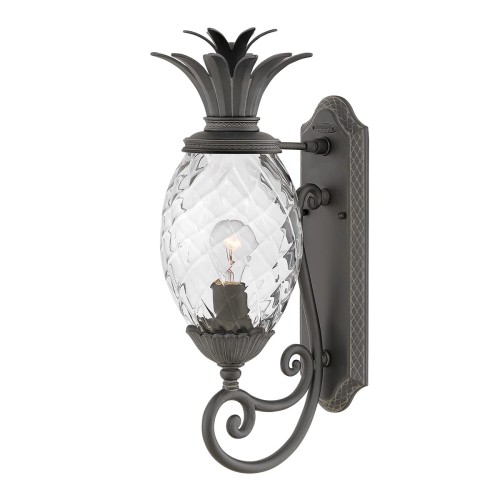 Lampa zewnętrzna Średnia latarnia naścienna Plantation HK-PLANTATION-M-MB Elstead Lighting 1xE27 40W Aluminium, przezroczyste szkło optyczne Czarny