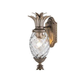 Lampa zewnętrzna Mała latarnia naścienna Plantation HK-PLANTATION-S-BU Elstead Lighting 1xE27 40W Aluminium, przezroczyste szkło optyczne Brązowy