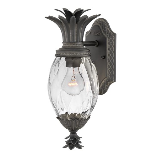 Lampa zewnętrzna Mała latarnia naścienna Plantation HK-PLANTATION-S-MB Elstead Lighting 1xE27 40W Aluminium, przezroczyste szkło optyczne Czarny