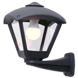 Latarnia naścienna FMG-NARDO-DARIO-BLK Fumagalli Nardo 1xE27 23 W Żywica/Poliwęglan Czarny