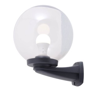 Latarnia naścienna FMG-NARDO-GLOBE-BLK Fumagalli Nardo 1xE27 23 W Żywica/Poliwęglan Czarny