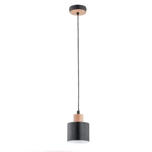 Lampa wisząca Ivo 60733 Alfa 1xE27 LED Metal/Drewno Czarny
