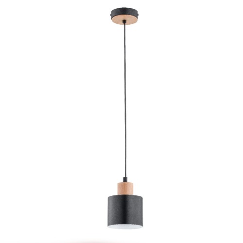 Lampa wisząca Ivo 60733 Alfa 1xE27 LED Metal/Drewno Czarny