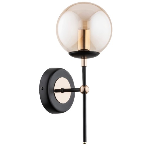 Lampa ścienna Kinkiet Itoris 28360 Alfa 1xE14 LED Metal Czarny - Stare Złoto