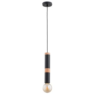 Lampa wisząca Akord 60950 Alfa 1xE27 LED Drewno/Tworzywo Czarny - Jasne Drewno