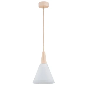 Lampa wisząca Bevel 61210 Alfa 1xE27 LED Drewno Jasne Drewno