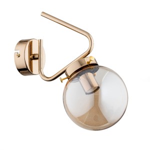 Lampa ścienna Kinkiet Barsum 27580 Alfa 1xE14 LED Metal/Szkło Złoty