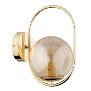Lampa ścienna Kinkiet Oval 91516 Alfa 1xE14 LED Metal/Szkło Złoty