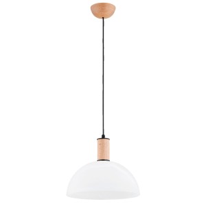 Lampa wisząca Terrin 61401 Alfa 1xE27 LED Drewno/Metal/Tworzywo Jasne Drewno - Czarny