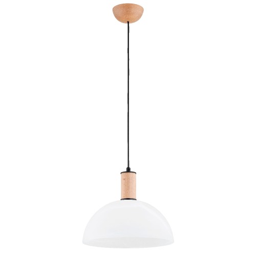 Lampa wisząca Terrin 61401 Alfa 1xE27 LED Drewno/Metal/Tworzywo Jasne Drewno - Czarny