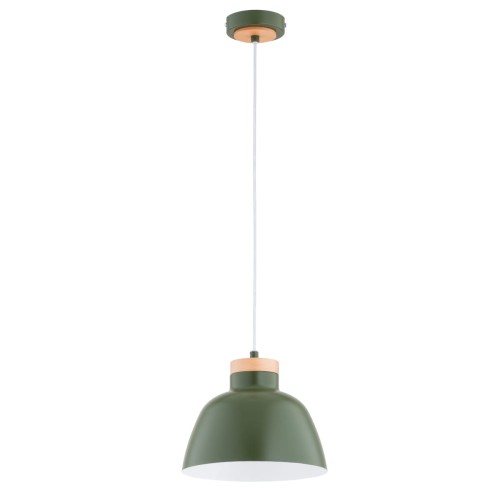 Lampa wisząca Lorien 61356 Alfa 1xE27 LED Metal/Drewno Zielony Ciemny