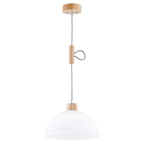 Lampa wisząca Holiday 60349 Alfa 1xE27 LED Drewno/Szkło Jasne Drewno