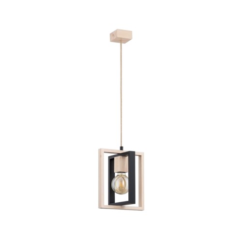 Lampa wisząca Lusi 61139 Alfa 1xE27 LED Drewno Jasne Drewno + Venge