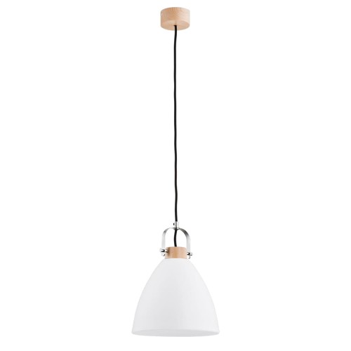 Lampa wisząca Hermina 60365 Alfa 1xE27 LED Drewno Czarny - Jasne Drewno