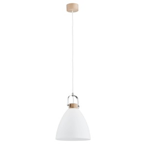Lampa wisząca Hermina 9642 Alfa 1xE27 LED Drewno/Tworzywo Jasne Drewno - Chrom
