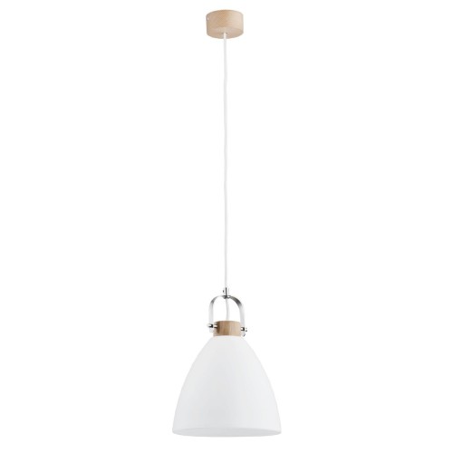 Lampa wisząca Hermina 9642 Alfa 1xE27 LED Drewno/Tworzywo Jasne Drewno - Chrom