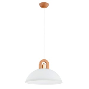 Lampa wisząca Migot 61379 Alfa 1xE27 LED Drewno/Metal Jasne Drewno - Złoto