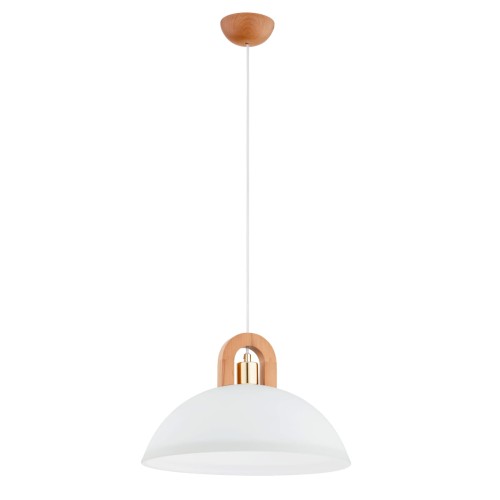 Lampa wisząca Migot 61379 Alfa 1xE27 LED Drewno/Metal Jasne Drewno - Złoto