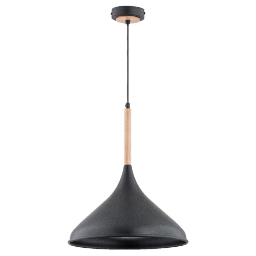 Lampa wisząca Gasolina 60642 Alfa 1xE27 LED Metal/Drewno Czarny - Jasne Drewno